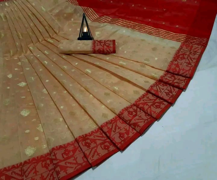 জামদানী শাড়ি (তামাটে বাদামী)